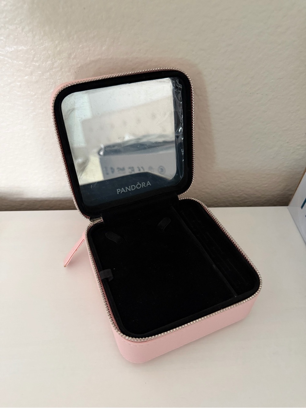 Pandora Pink Mini Jewelry Case with Mirror